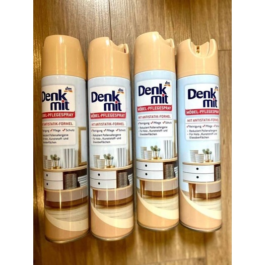 Chai xịt vệ sinh đồ nội thất gỗ DENKMIT 400ml - dung dịch làm sạch đồ gỗ chuẩn Đức