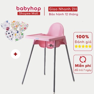 Ghế ăn dặm Glosby Babyhop kèm yếm xô cho bé từ 6 thang đến 6 tuổi  kèm mặt bàn - ăn dặm kiểu nhật, chân cố định