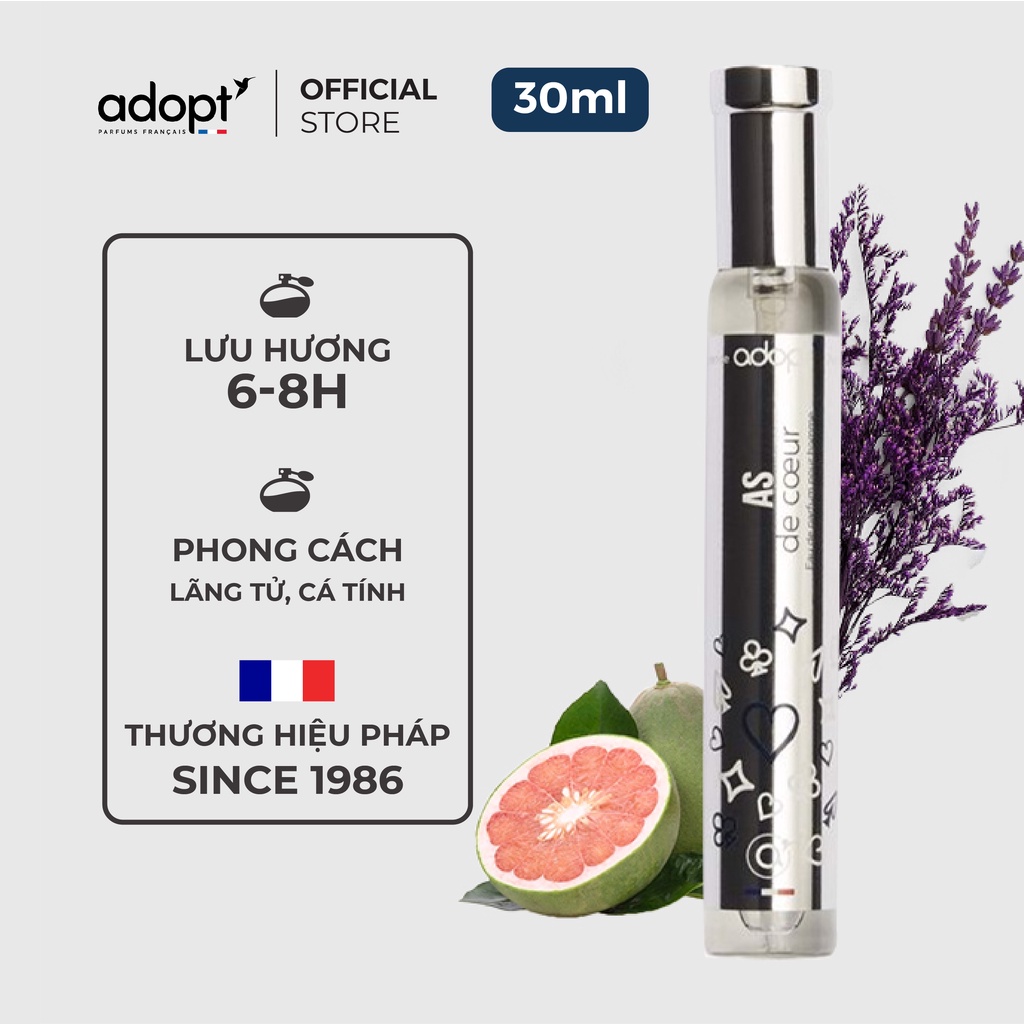 Nước Hoa Nam Adopt Hương Thơm Cá Tính - AS DE COEUR Dung Tích 30ml