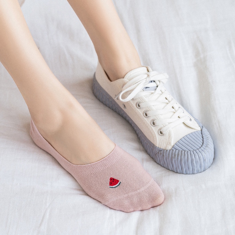 [Tiệm vớ cô Lam] Tất vớ lười thêu họa tiết trái cây nhỏ xinh