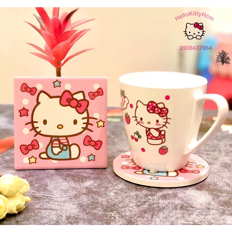 Lót ly gốm sứ cách nhiệt HelloKitty