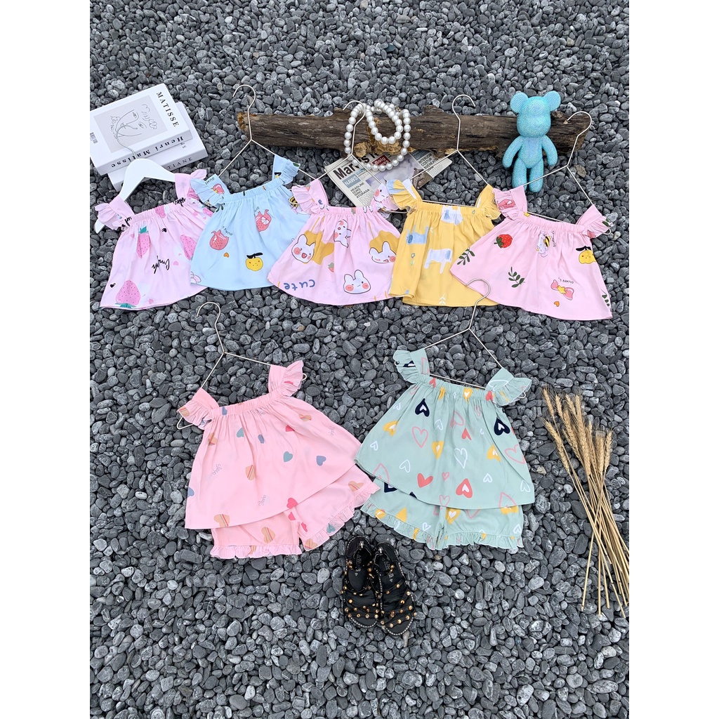 SALE BỘ LANH LỤA HAI DÂY MỀM MỊN MÁT BÉ GÁI SIZE 10-23KG(LL)