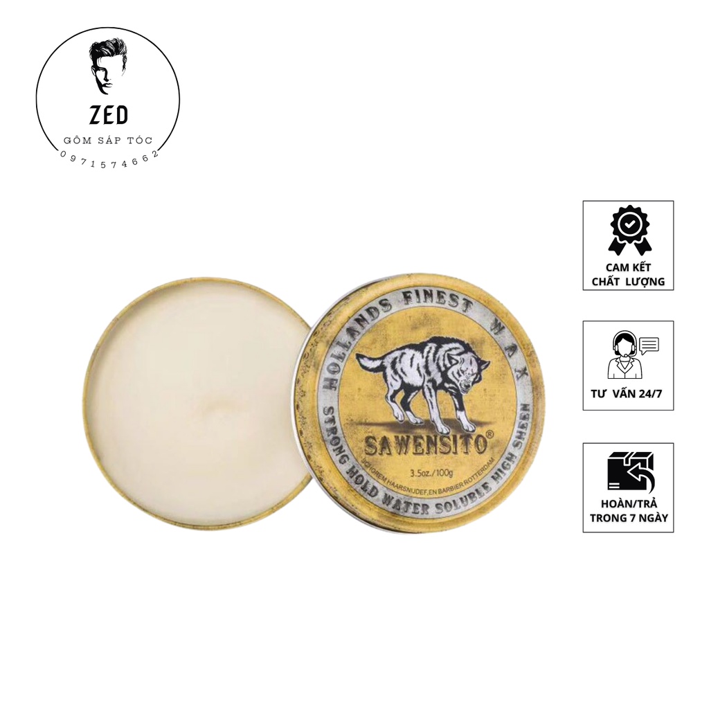 Sáp Vuốt Tóc SAWENSITO SÓI VÀNG 100gr Tạo Kiểu, Giữ Nếp Cho Tóc. HÀNG CHÍNH HÃNG
