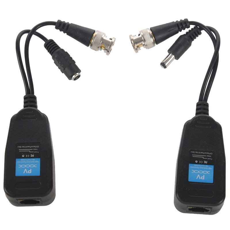 1 Cặp Cáp Chuyển Đổi Hd-Cvi / Tpi / Ahd Video Balun Với Cổng Nguồn Rj45 Cat5