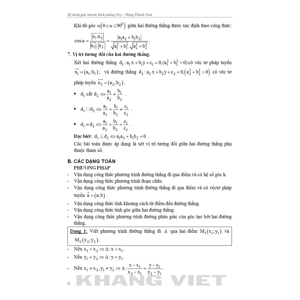 Sách Những Điều Cần Biết Kỹ Thuật Giải Nhanh Hình Phẳng OXY