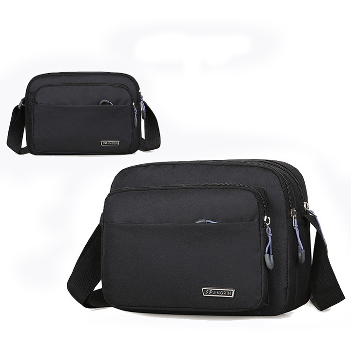 Túi đeo cheo nam vải bố 2 màu chống nước, phong cách Hàn Quốc size 27cm TUI-118