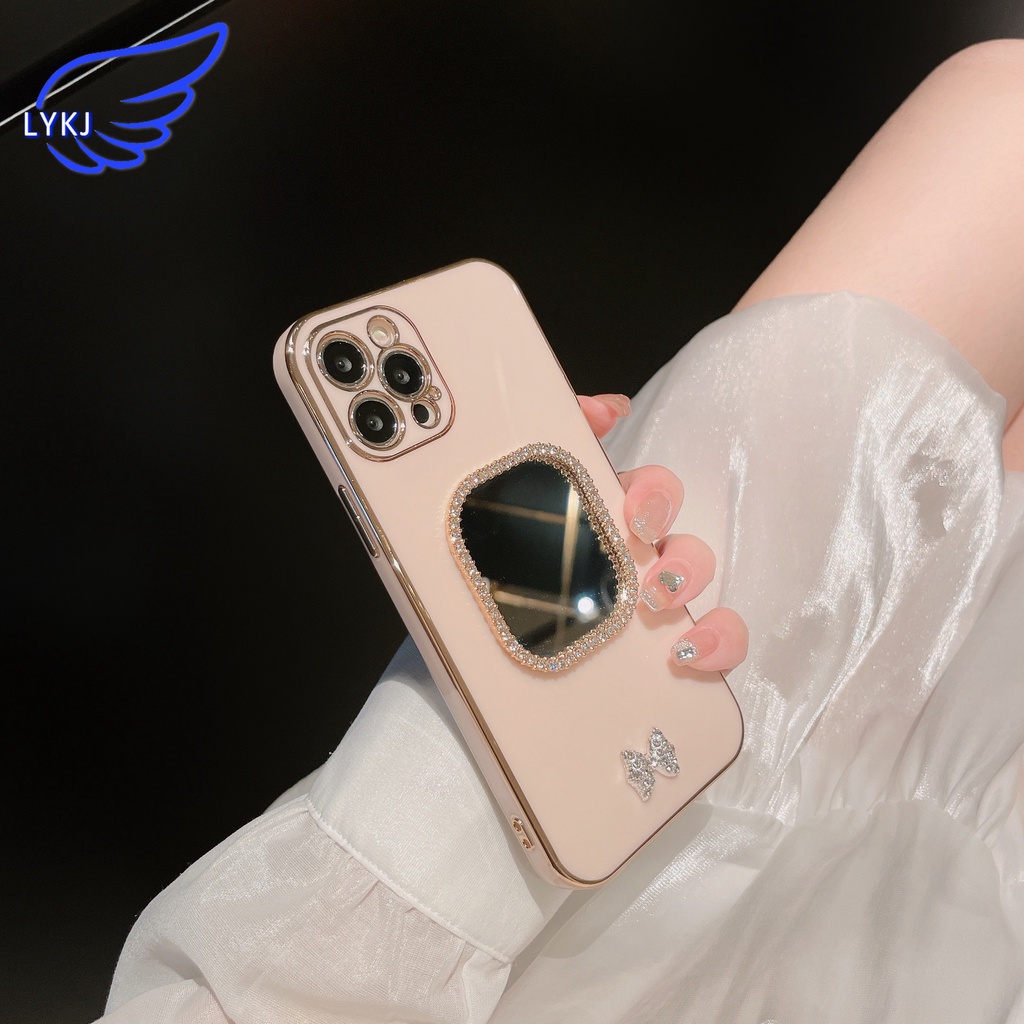 Ốp Điện Thoại Tráng Gương Mạ Điện Màu Trơn Cho iPhone 11 12pro 13promax xs xr xsmax 7p/8p