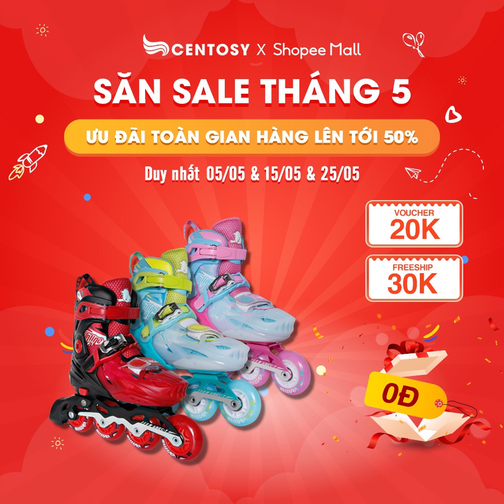 Giày Patin Trẻ Em Cao Cấp - Centosy Cougar 333 - Bánh Đèn Sáng, Phanh An Toàn
