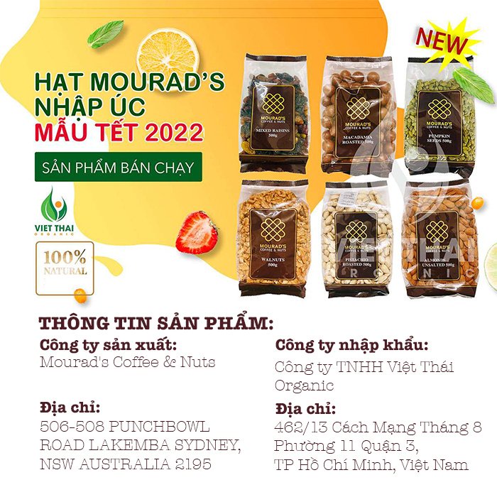 Nho khô Úc Mourad's Mix 3 loại ( 500Gr ) Chua Ngọt ngon loại 1 - Tốt cho sức khoẻ, tặng quà cực chất lượng