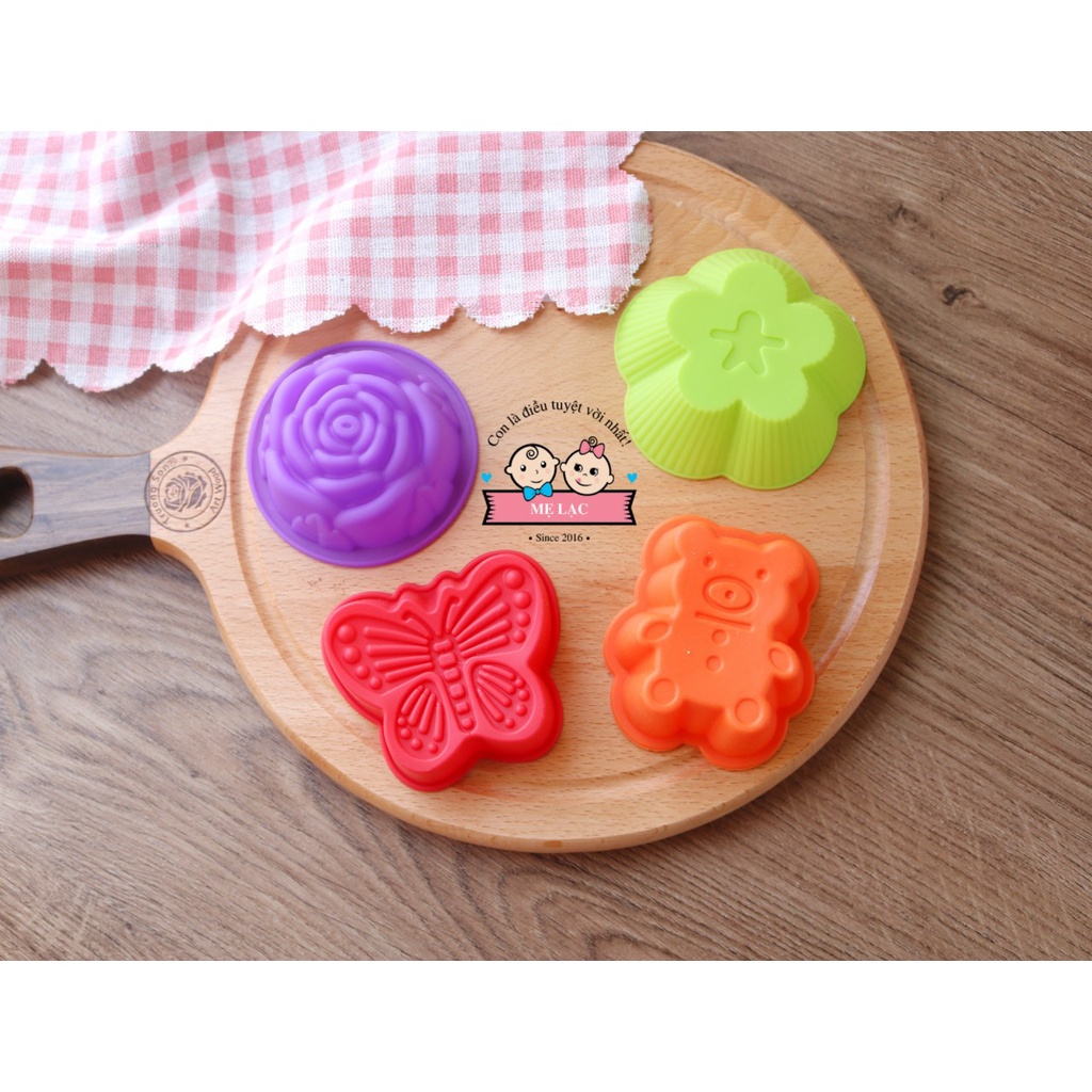 Khuôn silicone nhiều mẫu xinh làm bánh cho bé ăn dặm