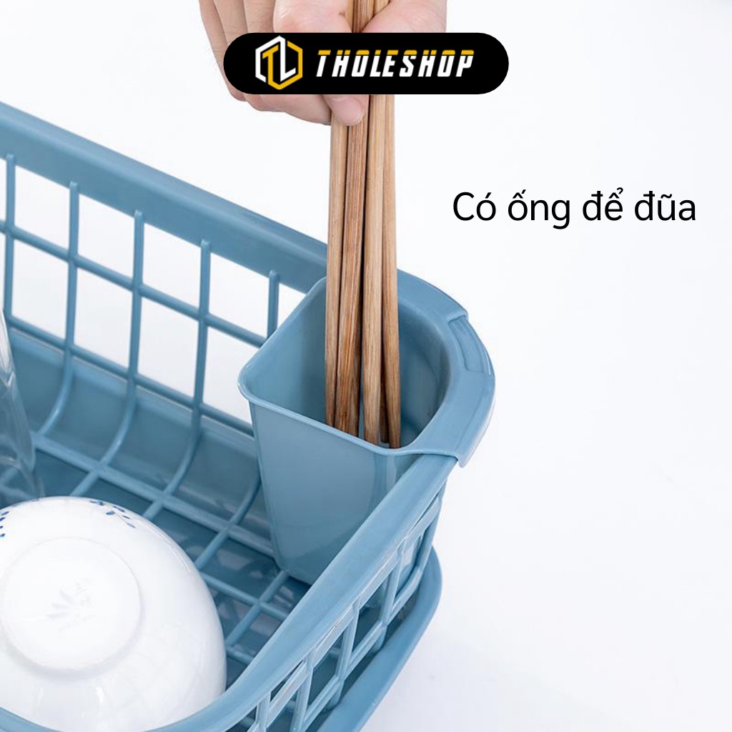 Khay Úp Chén Bát - Kệ Rổ Để Chén Dĩa Có Hũ Đựng Đũa, Muỗng Và Khay Hứng Nước 8397
