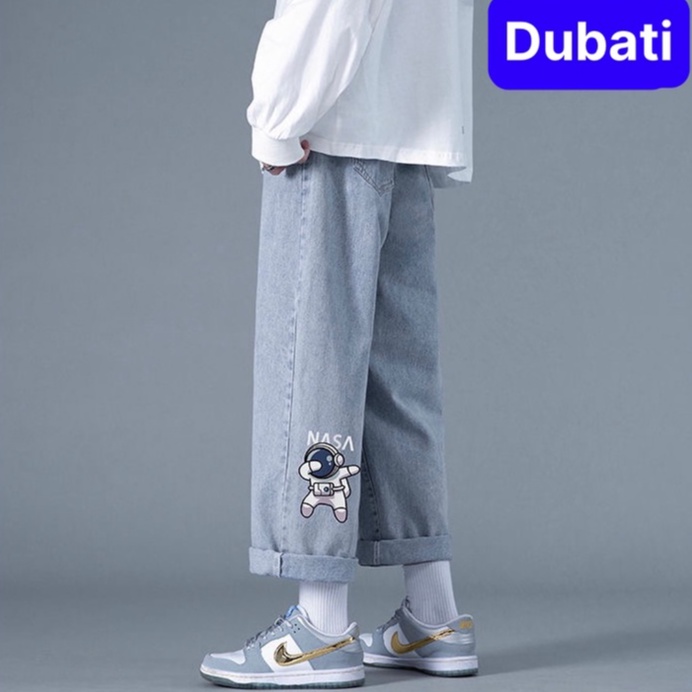 Quần Jeans Baggy Rộng, Quần Jean Nam Ống Suông Rộng In Hình Nasa hot trend 2023 - DUBATI FASHION