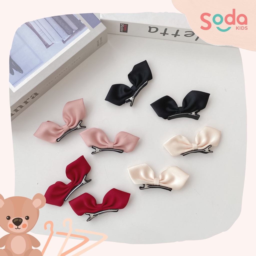 Sét 2 kẹp nơ đứng trơn (Ảnh thật)