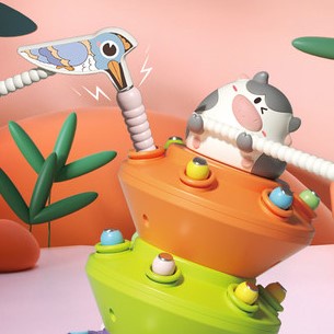[Hàng sẵn] Đồ chơi chim gõ kiến bắt S,âu Sinh động Vui nhộn cho 2 cùng chơi có nhạc và xoay