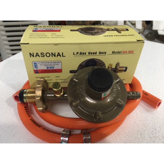 Van bếp gas tự động GLOBAL +Dây gas -Van ngắt gas an toàn + Kèm cổ dê- Lắp bình xám, các loại bình van ngang ren trong