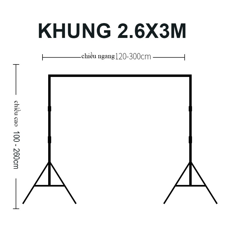 Khung 2m và 3m treo phông di động, tặng kèm túi đựng để livestream, chụp lookbook- Phụ Kiện Chụp Ảnh - Gippy Decor