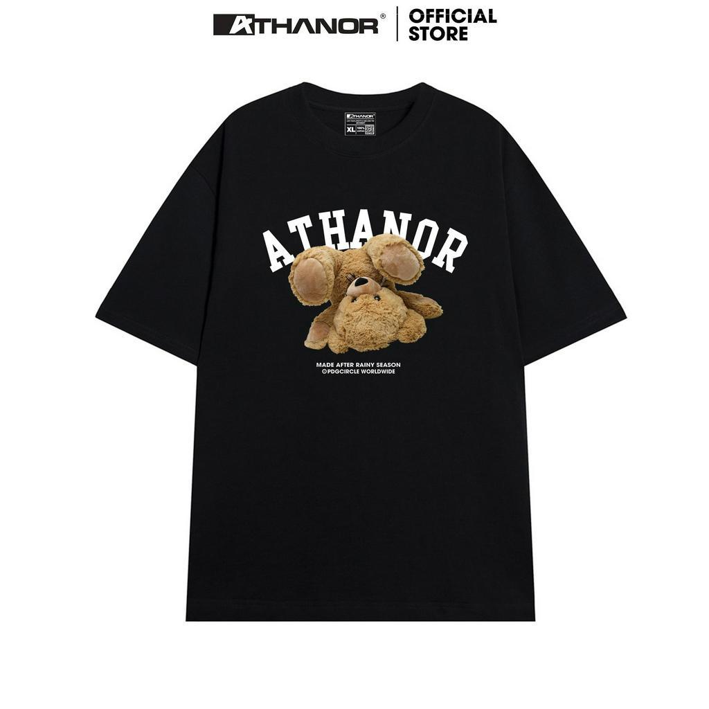 Áo phông local brand ATHANOR 100% cotton form rộng tay lỡ unisex mẫu Gấu ngược