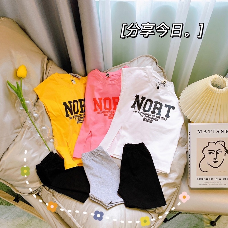 Set áo thun quần leggin bé gái vải cotton mềm mát