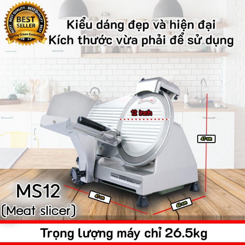 Máy Cắt Thịt MS10-12. Cắt Mọi Loại Thực Phẩm, Thịt Đông Lạnh Tốc Độ Cao, Dễ Sử Dụng, Tiết Kiệm Điện. Hàng SGE Thailand f