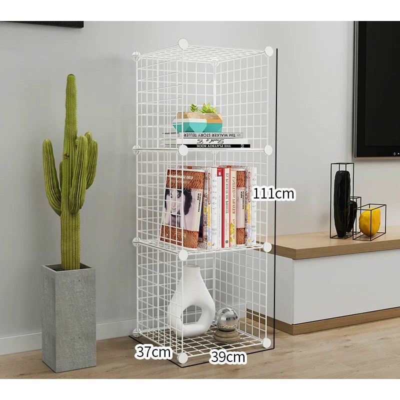 [AN MỘC] Kệ để đồ trang trí phòng khách màu trắng kích thước 105*35*35cm