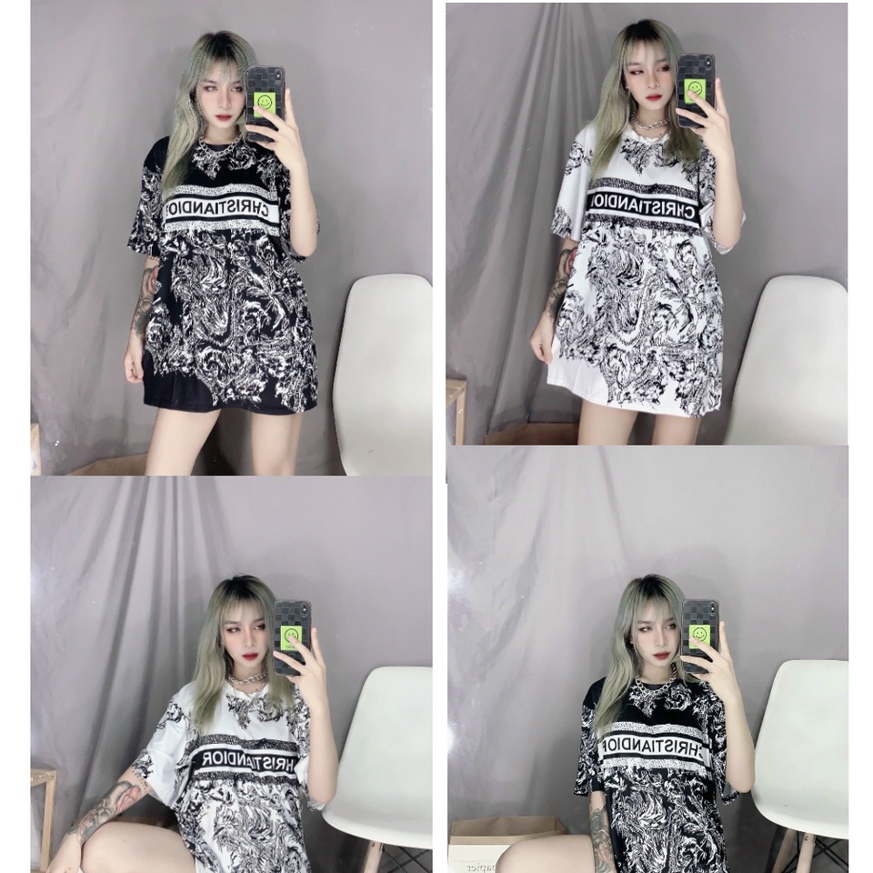Áo thun phom rộng full size tay lỡ dấu quần in hình độc đáo KX02 A&B STORE