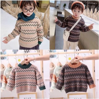Áo len bé trai lót nỉ mềm mịn giữ nhiệt len tăm hàng Quảng Châu cao cấp