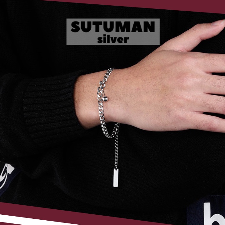 Lắc tay phụ kiện trang sức retro cá tính thương hiệu SUTUMANsilver