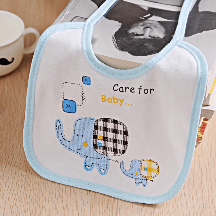 Yếm cotton buộc dây 2 lớp có chống thấm cho bé