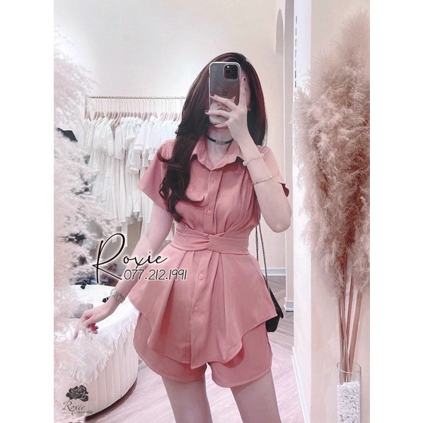 Bigsize Sét áo sơ mi thắt eo 50-90kg