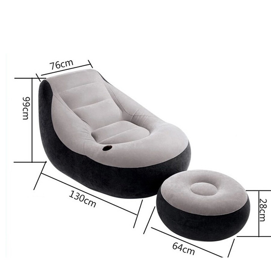 Ghế Hơi Tựa Lưng Kèm Đôn Để Chân- Sevenmart