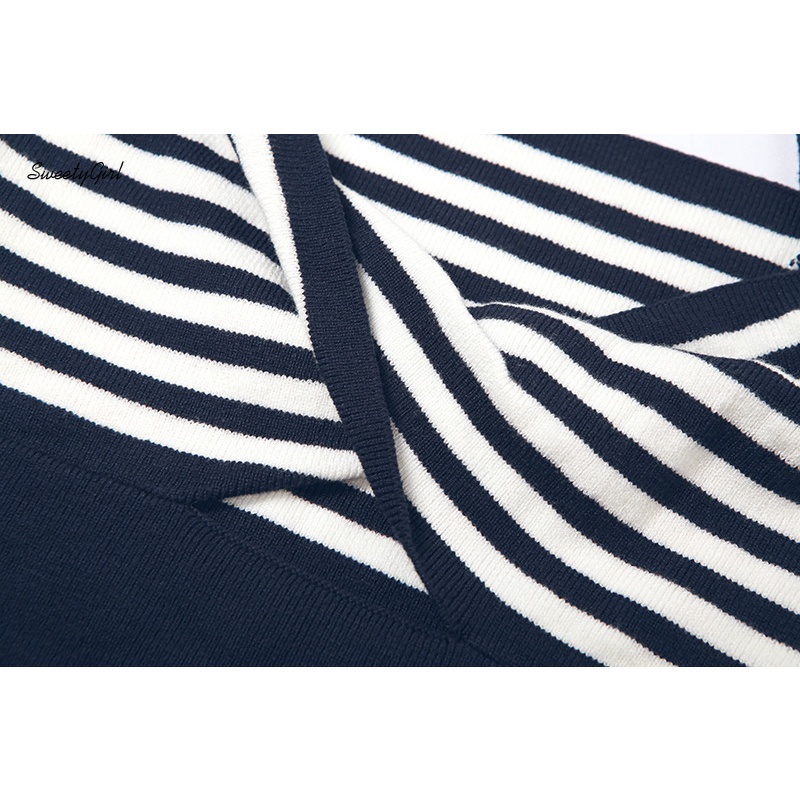 Áo Tank Top Hai Dây Cổ Chữ V Họa Tiết Kẻ Sọc Màu Tương Phản Thời Trang 2022 Cho Nữ