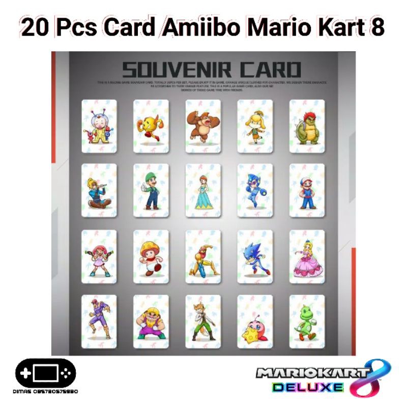 Set 20 Thẻ Game Amiibo Mario Kart 8 Cho Nintendo Switch