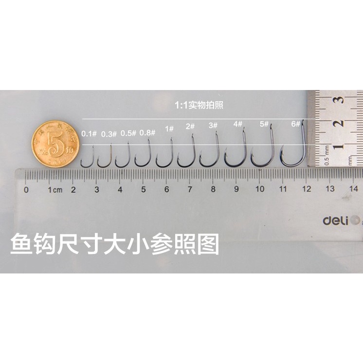 Bộ 500 Cái 0.1-500 Cái / Lốc 0.1-5# Móc Câu Cá Bằng Thép carbon Màu Đen Chất Lượng Cao