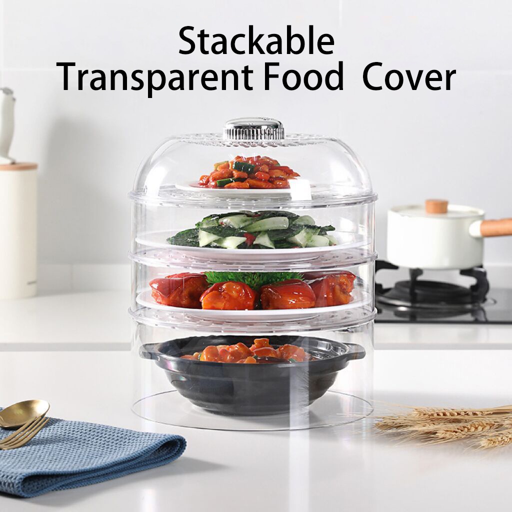 Lồng Bàn Đậy Thức Ăn Bằng Nhựa Trong Suốt Cách Nhiệt Chống Bụi Đa Năng Tiện Dụng Ốp