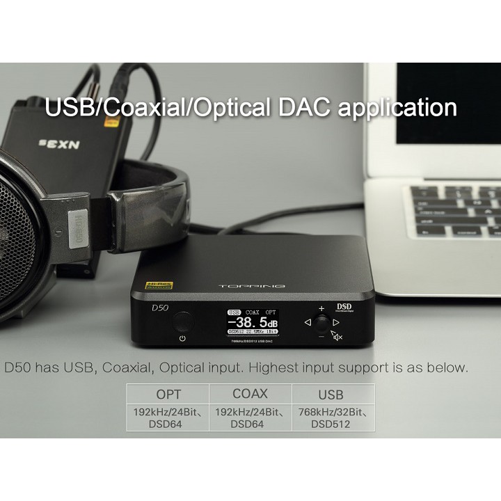 Bộ giải mã tín hiệu số DSD (DAC TOPPING D50 ES9038)