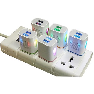 Củ Sạc 5V 2.1A US/EU Có Đèn LED
