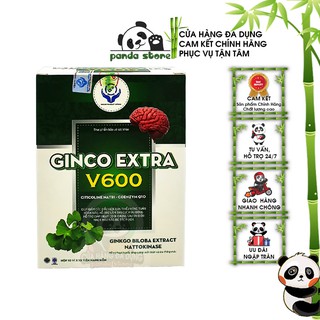 Viên uống hoạt huyết dưỡng não Ginco Extra V600 giúp bổ não tăng cường lưu thông và làm tan máu đông ngăn ngừa tai biến