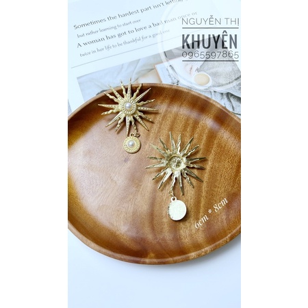 Phụ kiện mạ kim hình mặt trời có hạt treo