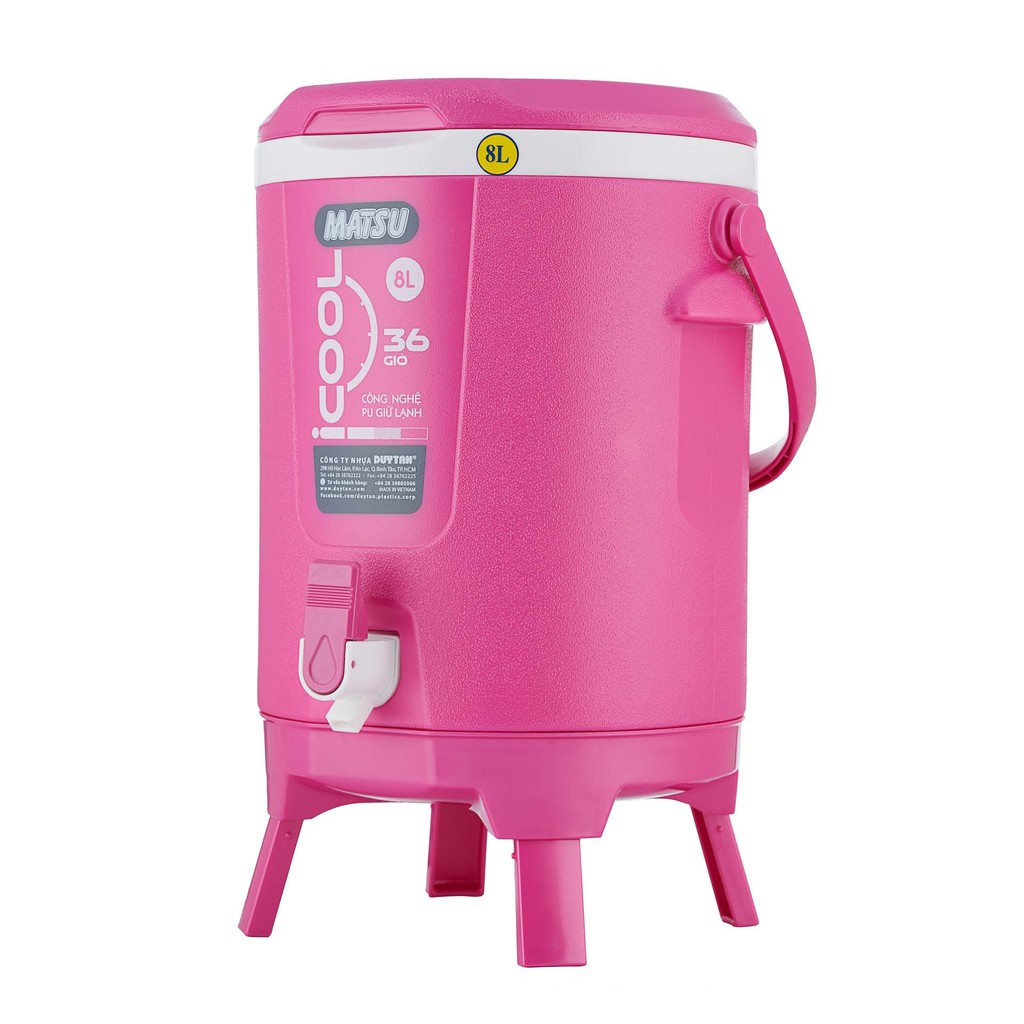 BÌNH ĐÁ ICOOL DUY TÂN 8L CÓ CHÂN ĐẾ- TẶNG KÈM 1 CA TULIP 1 L