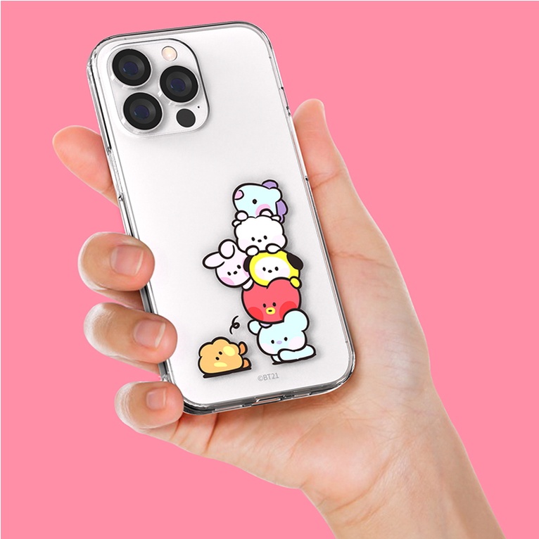 Ốp điện thoại trong suốt họa tiết BTS BT21 MININI CLEAR JELLY cho GALAXY S23 S22 S22Plus S22Ultra S21 S20 S10 NOTE20 GALAXY S22