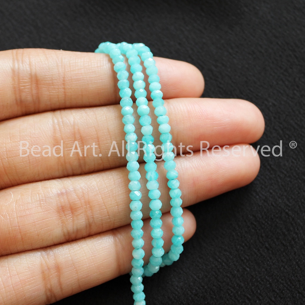 3x2MM Đá Thiên Hà  Xanh Ngọc, Thuỷ, Mộc, Đá Phối Vòng Tay Phong Thuỷ, Chuỗi Hạt S50 - Bead Art