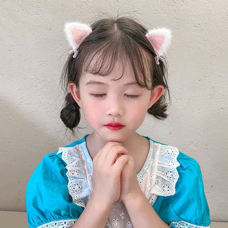 Kẹp tóc thiết kế tai mèo dễ thương dành cho bé gái