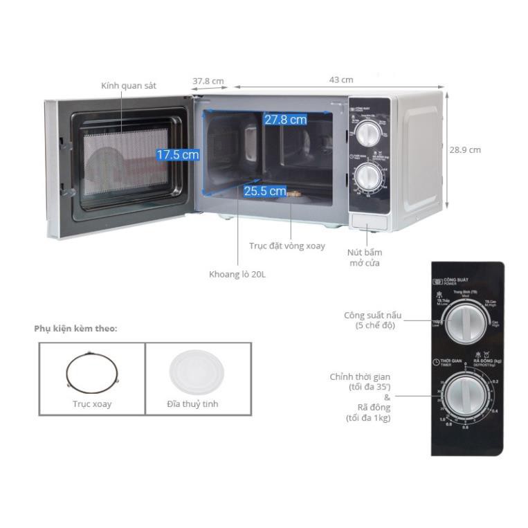 Lò Vi Sóng Cơ Sharp 20L  - Hàng Chính Hãng