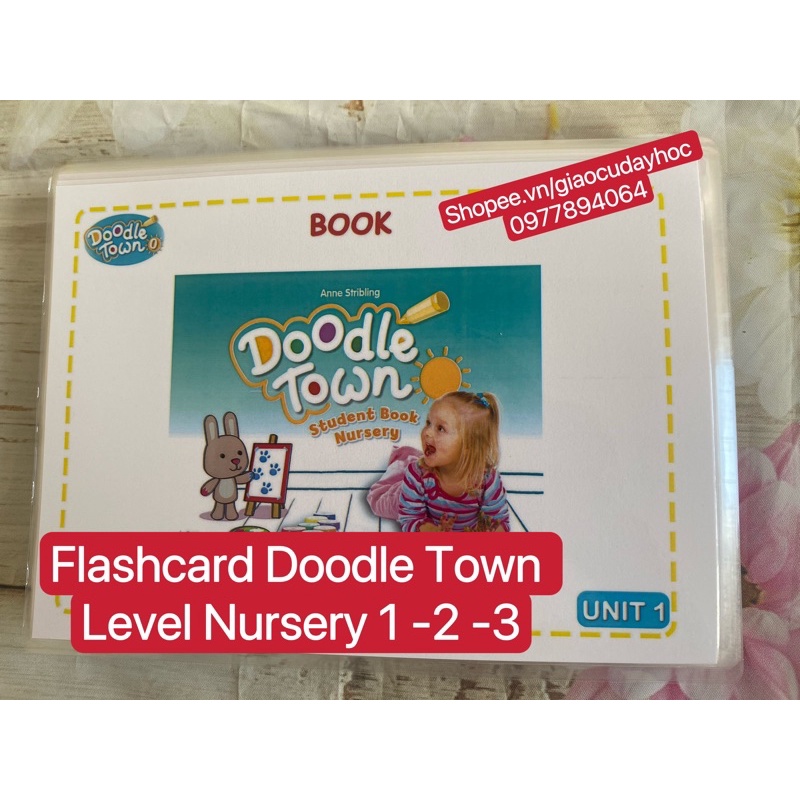 Flashcard  Doodle Town Nursery kích thước A5 ép plastics bền đẹp giaocudayhoc