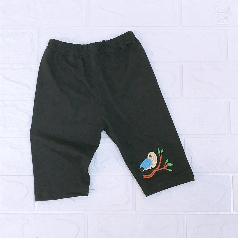 Combo 2 quần Legging ngố cho bé gái thêu chim chích bông