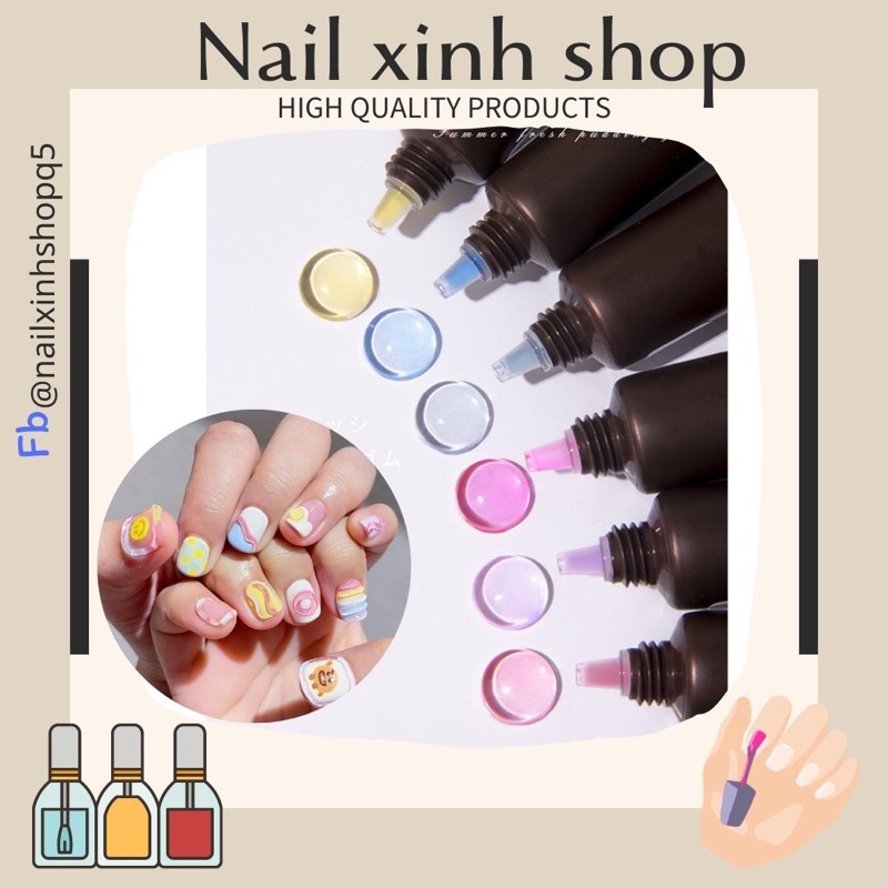 Tuýp gel nặn vẽ nổi có màu phong cách Hàn