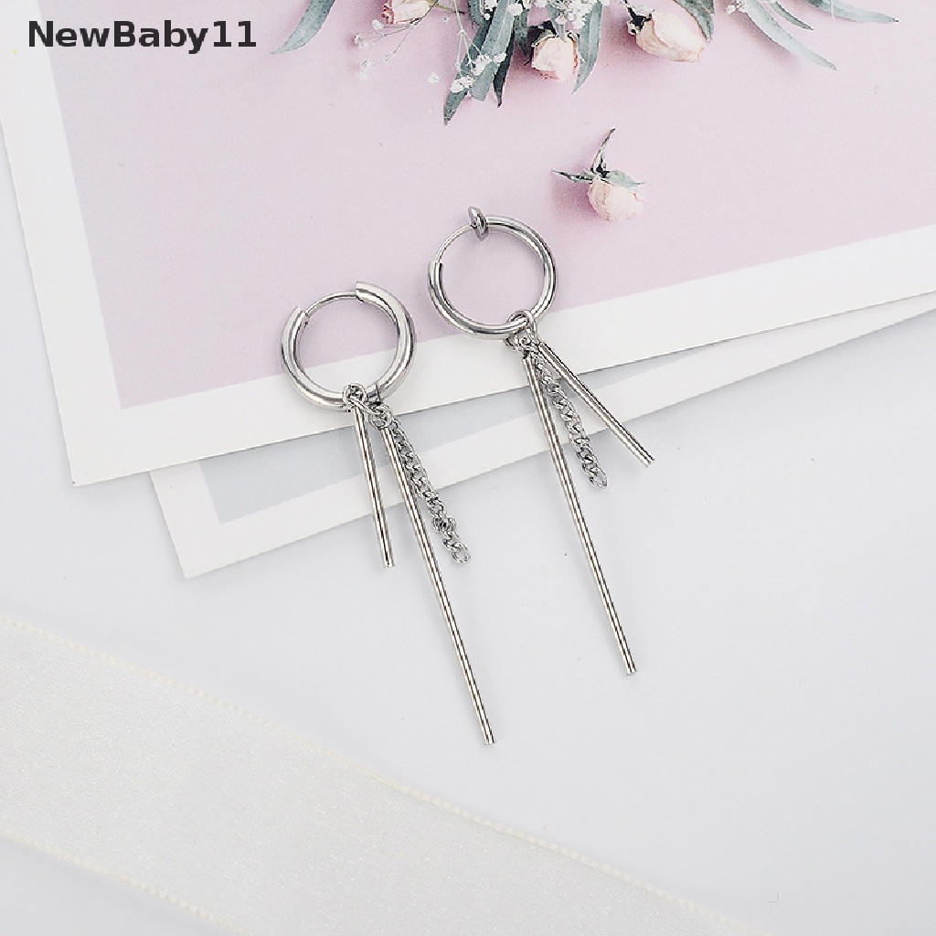 Khuyên Tai Tròn Phối Tua Rua Dài Phong Cách Hàn Quốc Thời Trang Cho Nam