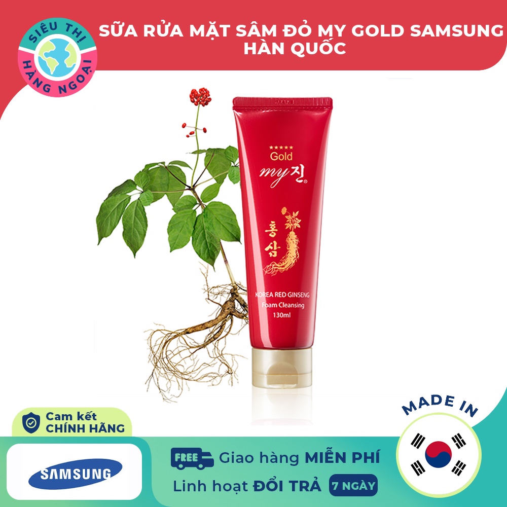 Sữa rửa mặt Hồng Sâm Đỏ My Gold 130ml Exp02/2024