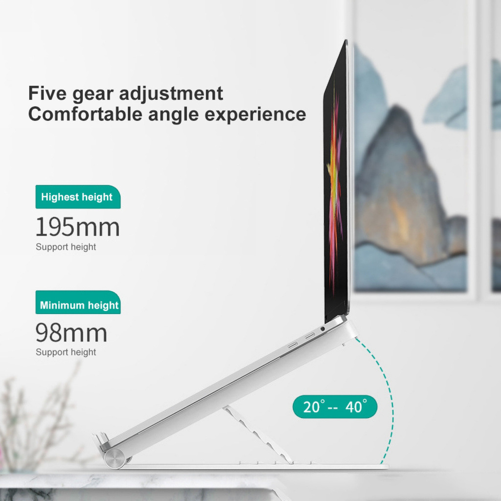 Giá Đỡ 5 Bánh Răng Làm Mát Cho Laptop 11-17 Inch Có Thể Gập Lại Tiện Dụng