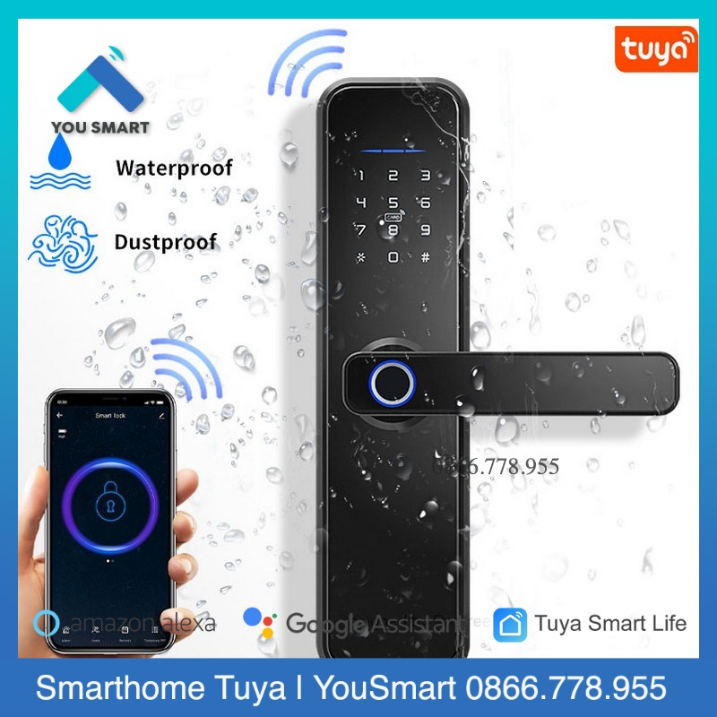 Khóa vân tay thông minh Tuya X5 Wifi mở khóa vân tay, thẻ từ, chìa cơ, mật khẩu, APP Tuya Smart - Smartlife